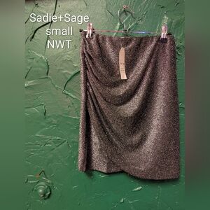 Brand New Anthropologie Sadie &Sage Silver Mini Skirt